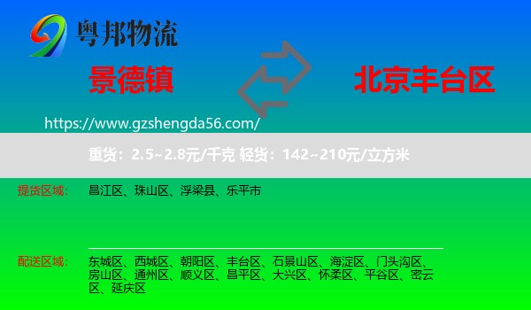 景德镇到丰台区物流专线