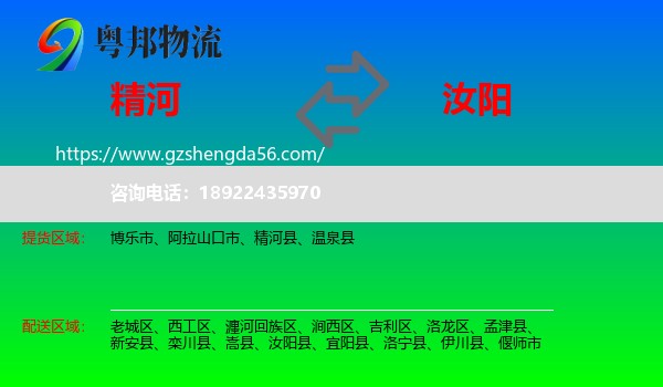 精河县到汝阳县物流专线