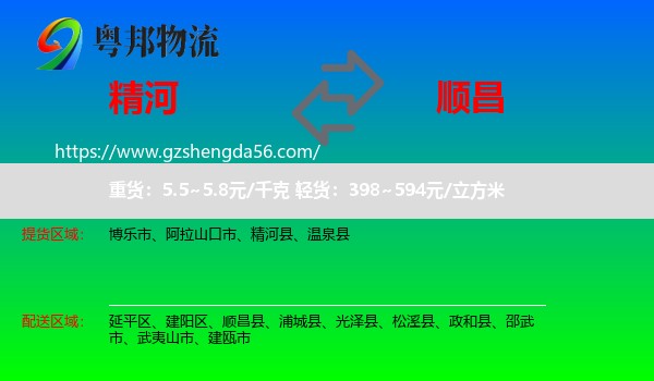 精河县到顺昌县物流专线