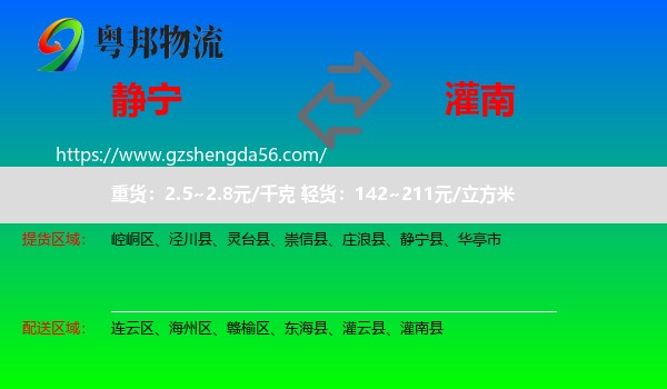 静宁县到灌南县物流专线