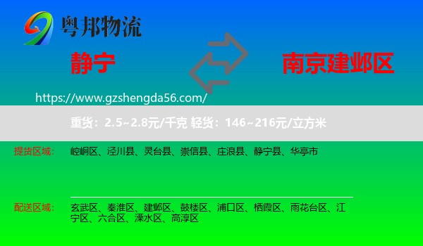 静宁县到建邺区物流专线