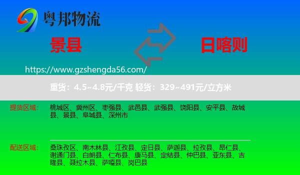 景县到日喀则物流专线
