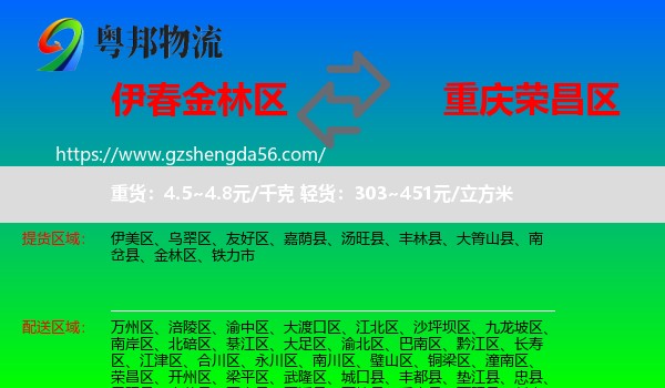 金林区到荣昌区物流专线