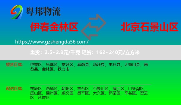 金林区到石景山区物流专线