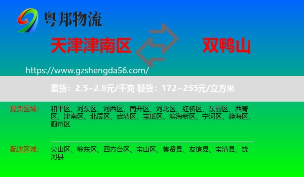 津南区到双鸭山物流