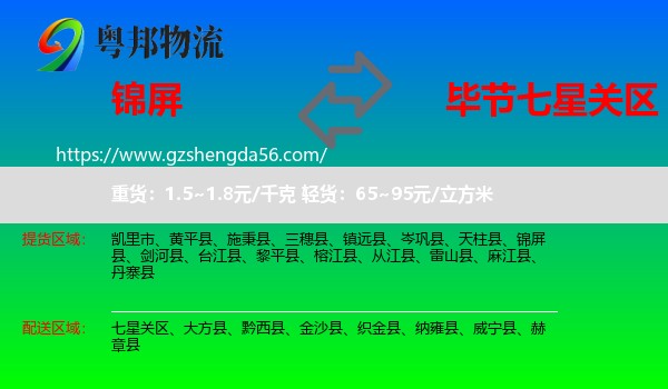 锦屏县到七星关区物流专线