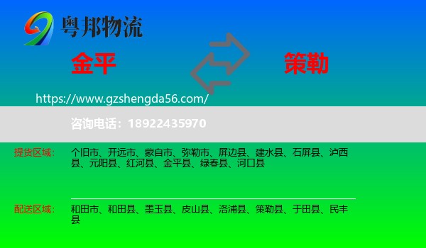 金平县到策勒县物流专线