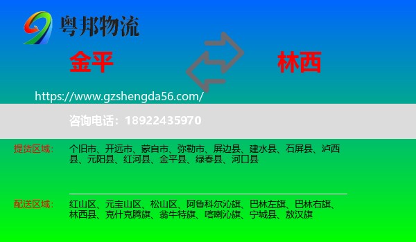 金平县到林西县物流专线