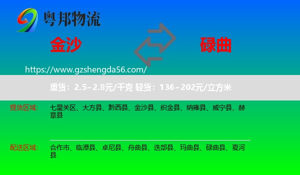 金沙县到碌曲县物流专线