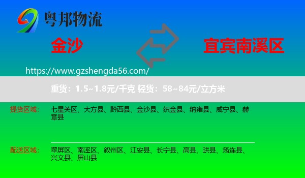 金沙县到南溪区物流专线