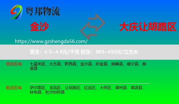金沙县到让胡路区物流专线