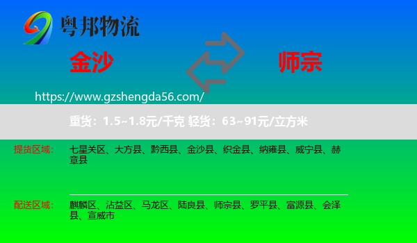 金沙县到师宗县物流专线