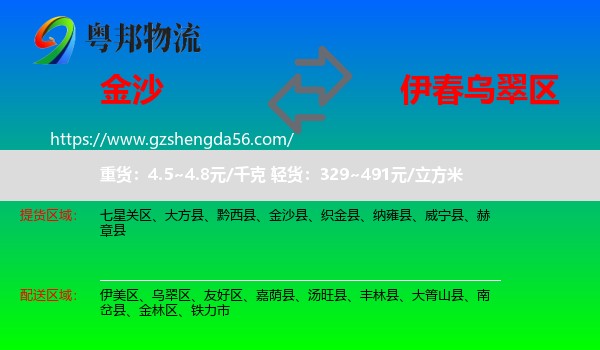 金沙县到乌翠区物流专线