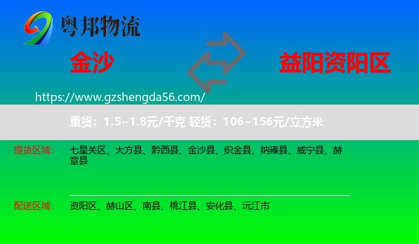 金沙县到资阳区物流专线