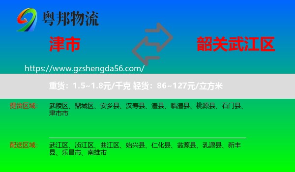 津市市到武江区物流专线