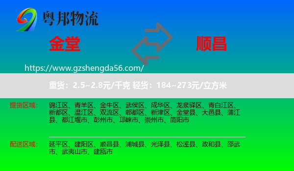 金堂县到顺昌县物流专线
