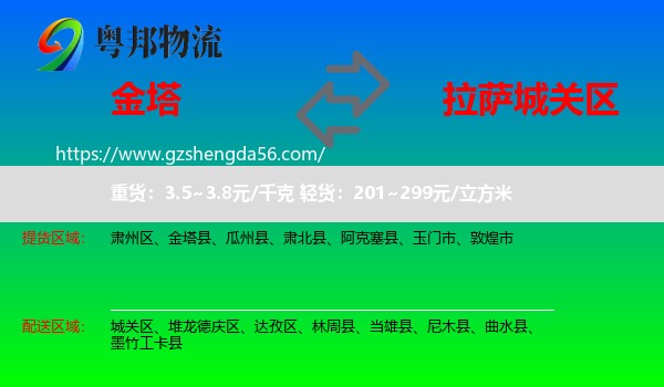 金塔县到城关区物流专线