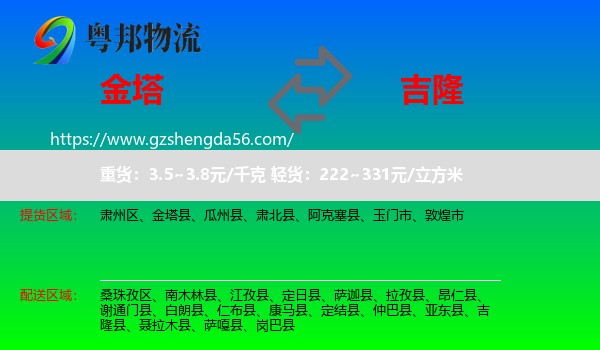 金塔县到吉隆县物流专线