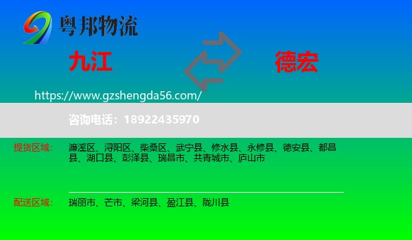 九江到德宏物流