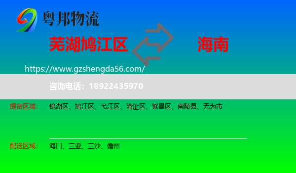 鸠江区到海南物流专线