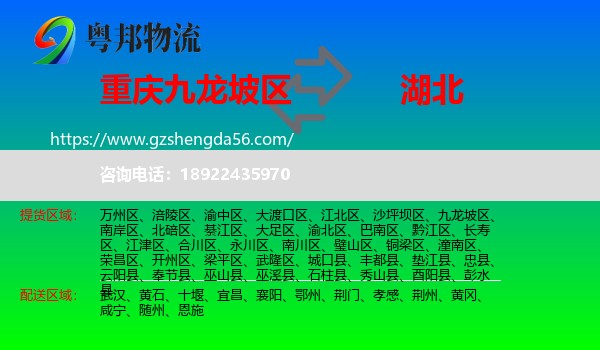 九龙坡区到湖北物流专线