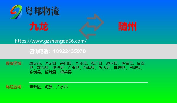 九龙县到随州物流专线