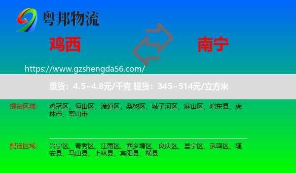 鸡西到南宁专线