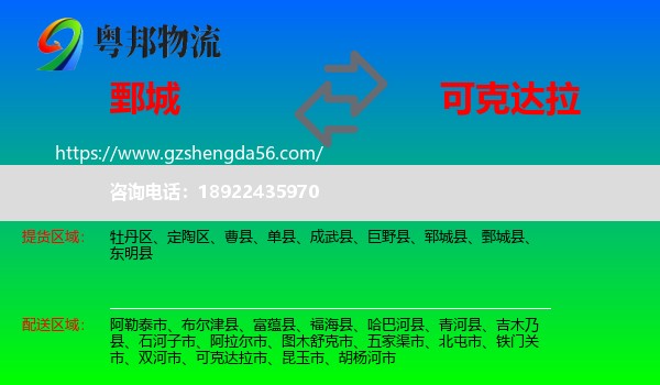 鄄城县到可克达拉市物流专线
