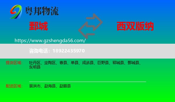 鄄城县到西双版纳物流专线