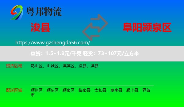 浚县到颍泉区物流专线