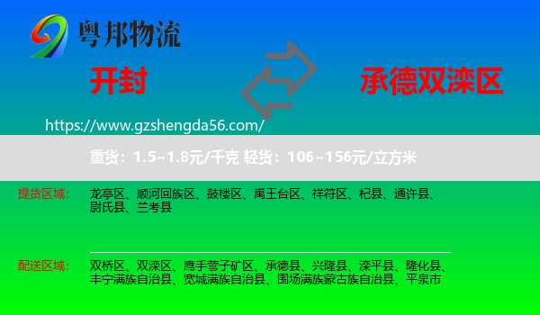 开封到双滦区物流专线