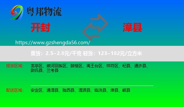 开封到漳县物流专线