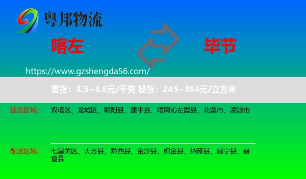 喀喇沁左翼县到毕节物流
