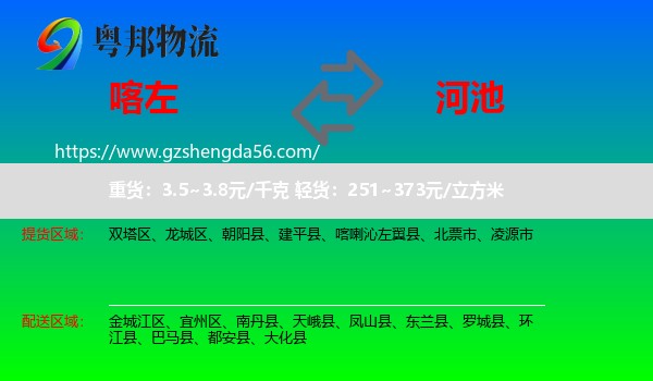 喀喇沁左翼县到河池物流