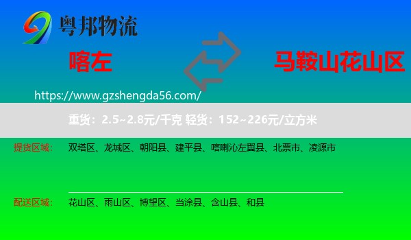 喀喇沁左翼县到花山区物流专线