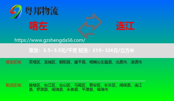 喀喇沁左翼县到连江县物流专线