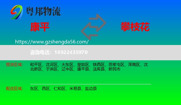 康平县到攀枝花物流