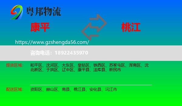康平县到桃江县物流专线