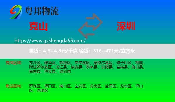 克山县到深圳物流