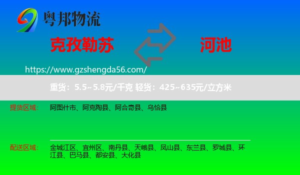 克孜勒苏到河池物流专线