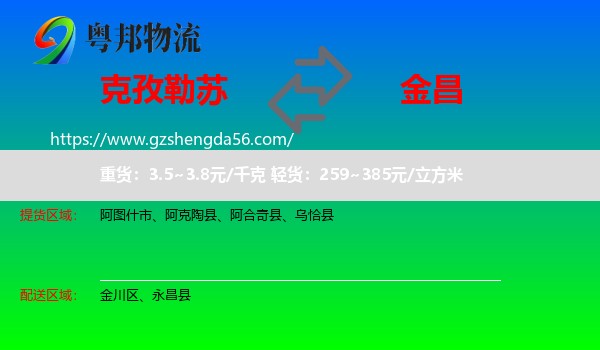 克孜勒苏到金昌物流专线