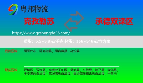 克孜勒苏到双滦区物流专线