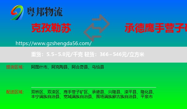 克孜勒苏到鹰手营子矿区物流专线