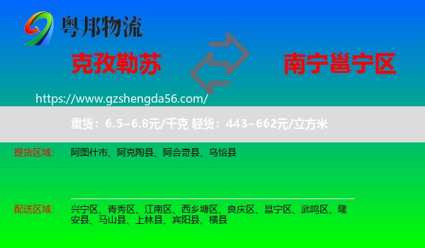 克孜勒苏到邕宁区物流专线
