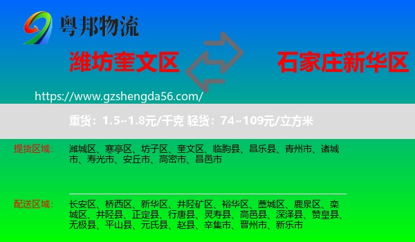 奎文区到新华区物流专线