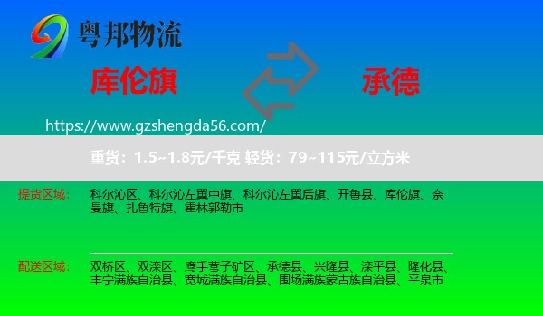 库伦旗到承德物流专线