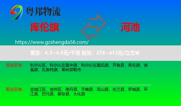 库伦旗到河池物流专线