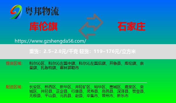 库伦旗到石家庄专线