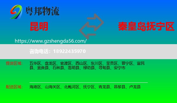 昆明到抚宁区物流专线