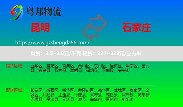 昆明到石家庄专线